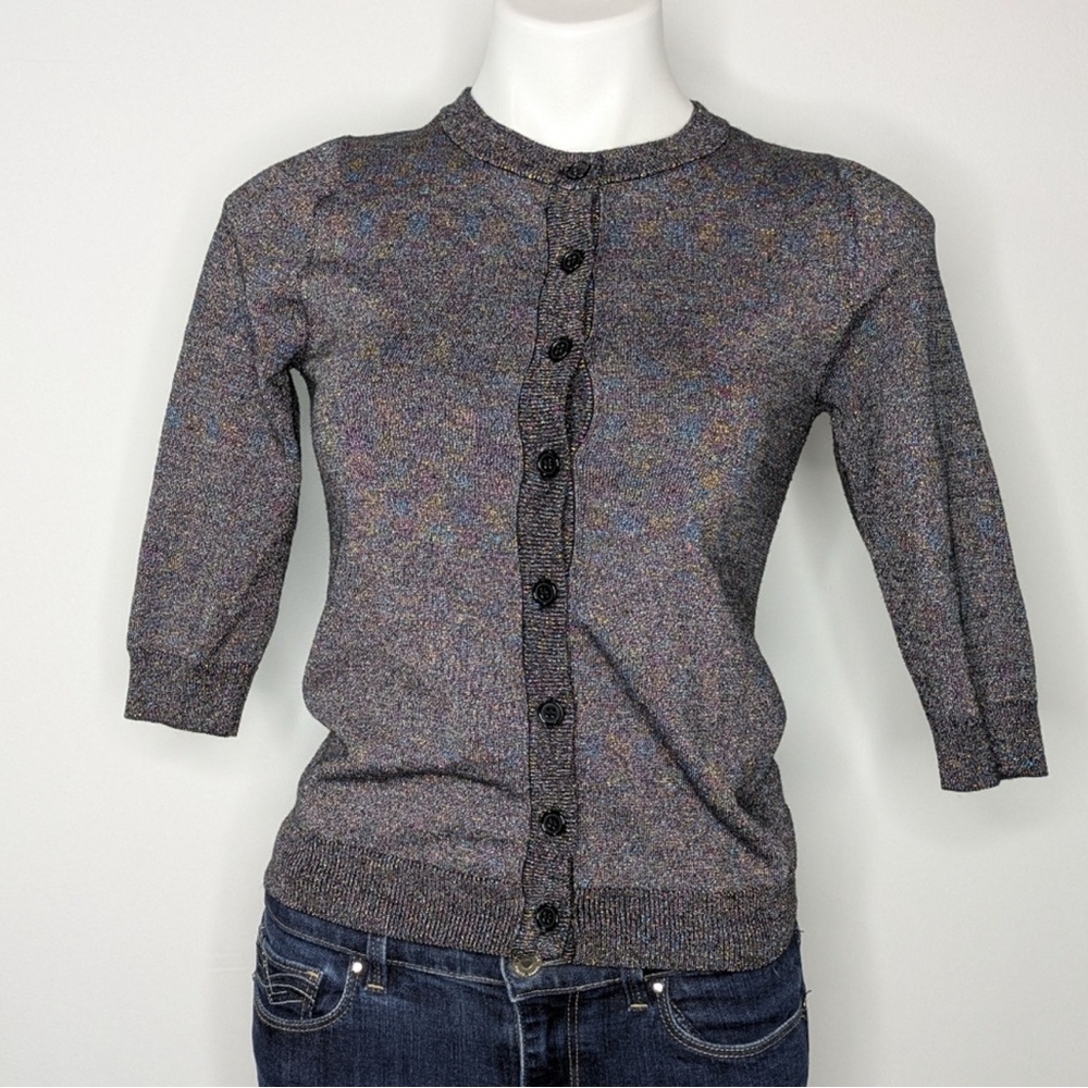 Modcloth Charcoal Multicolor Knit Cardigan